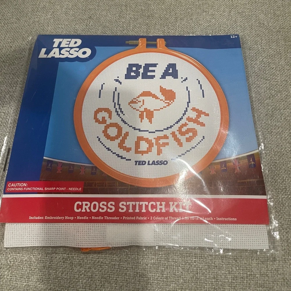 TED LASSO "BE A GOLDFISH" CROSS STITCH KIT - Picture 1 of 2